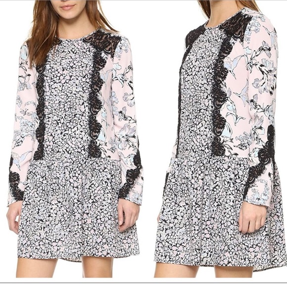 BCBGMaxAzria  Bryanne tunic purple floral  dress in Lilac/Black, size S - Picture 13 of 14